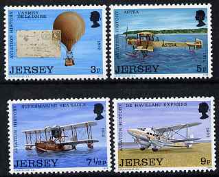 Jersey 1973 Jersey Aviation History perf set of 4 unmounted mint, SG 89-92, stamps on , stamps on  stamps on aviation, stamps on  stamps on balloons, stamps on  stamps on 