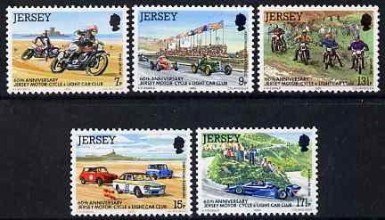 Jersey 1980 60th Anniversary of Jersey Motor-cycle and Light Car Club perf set of 5 unmounted mint, SG 233-37, stamps on , stamps on  stamps on motobikes, stamps on  stamps on cars