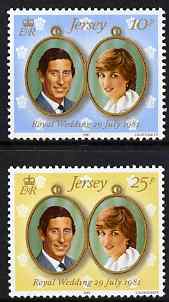 Jersey 1981 Royal Wedding perf set of 2 unmounted mint, SG 284-85, stamps on , stamps on  stamps on royalty, stamps on  stamps on diana