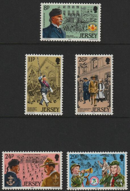 Jersey 1982 Youth Organisations perf set of 5 unmounted mint, SG 299-303, stamps on , stamps on  stamps on scouts, stamps on  stamps on boys' brigade