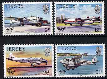 Jersey 1984 40th Anniversary of International Civil Aviation Organization perf set of 4 unmounted mint, SG 340-43, stamps on , stamps on  stamps on aviation