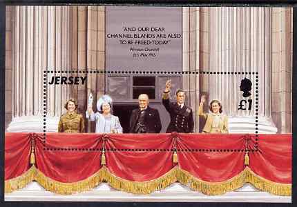 Jersey 1995 50th Anniversary of Liberation m/sheet unmounted mint, SG MS706, stamps on , stamps on  stamps on royalty, stamps on  stamps on churchill, stamps on  stamps on  ww2 , stamps on  stamps on 