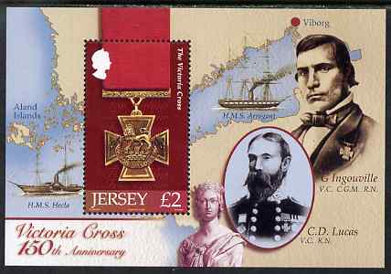 Jersey 2006 150th Anniversary of the Victoria Cross perf m/sheet unmounted mint, SG MS1258, stamps on medals, stamps on maps, stamps on ships