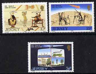 Jersey 1986 Appearance of Halleys Comet set of 3 unmounted mint, SG 383-85, stamps on space, stamps on astronomy