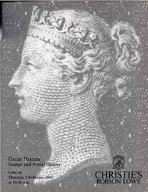 Auction Catalogue - Great Britain - Christie's 2 Feb 1995 - the Derby coll (cat only some ink notations), stamps on , stamps on  stamps on auction catalogue - great britain - christie's 2 feb 1995 - the derby coll (cat only some ink notations)