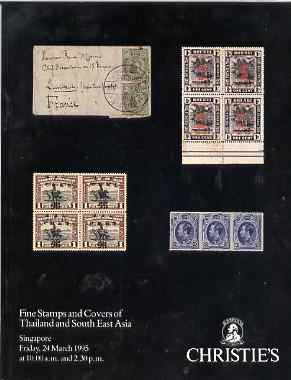 Auction Catalogue - Thailand & South East Asia - Christies 24 Mar 1995 - cat only, stamps on 