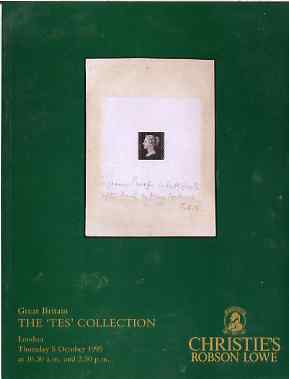 Auction Catalogue - Great Britain - Christie's 5 Oct 1995 - the Tes coll - cat only, stamps on , stamps on  stamps on auction catalogue - great britain - christie's 5 oct 1995 - the tes coll - cat only