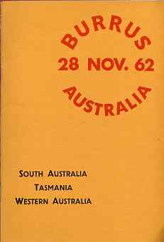 Auction Catalogue - Australia with South Australia, Tasmania & Western Australia - Robson Lowe 28 Nov 1962 - the Burrus coll - cat only, stamps on 