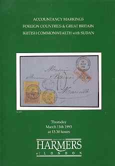 Auction Catalogue - Sudan - Harmers 11 Mar 1993 - incl part of Gold Medal coll - cat only (some ink notations), stamps on 