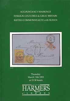 Auction Catalogue - Sudan - Harmers 11 Mar 1993 - incl part of Gold Medal coll - cat only (some ink notations), stamps on , stamps on  stamps on auction catalogue - sudan - harmers 11 mar 1993 - incl part of gold medal coll - cat only (some ink notations)