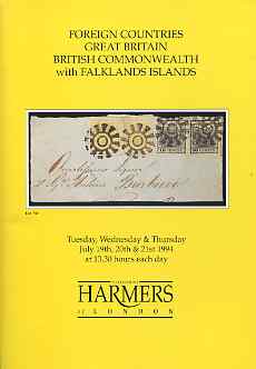 Auction Catalogue - Falkland Islands - Harmers 19-21 July 1994 - incl the E J Andrews coll - with prices realised (some ink notations), stamps on , stamps on  stamps on auction catalogue - falkland islands - harmers 19-21 july 1994 - incl the e j andrews coll - with prices realised (some ink notations)