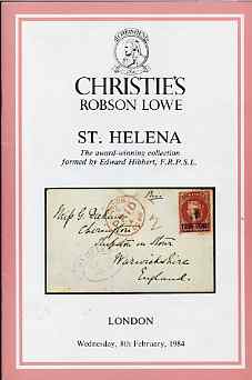 Auction Catalogue - St Helena - Christies 8 Feb 1984 - the Edward Hibbert coll - cat only, stamps on , stamps on  stamps on auction catalogue - st helena - christies 8 feb 1984 - the edward hibbert coll - cat only