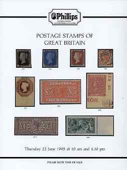 Auction Catalogue - Great Britain - Phillips 22 June 1995 - with prices realised, stamps on , stamps on  stamps on auction catalogue - great britain - phillips 22 june 1995 - with prices realised