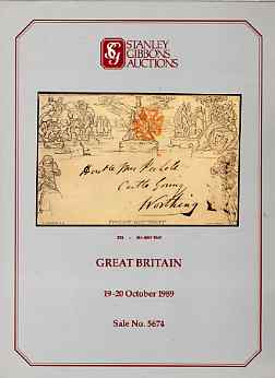 Auction Catalogue - Great Britain - Stanley Gibbons 19-20 Oct 1989 - incl Railway Stamps - cat only (few ink notations), stamps on , stamps on  stamps on auction catalogue - great britain - stanley gibbons 19-20 oct 1989 - incl railway stamps - cat only (few ink notations)