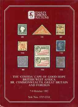 Auction Catalogue - Cape of Good Hope - Stanley Gibbons 7-9 Oct 1992 - The Comida coll plus Commonwealth, BWA, Great Britain & Foreign) - cat only (some ink notations), stamps on , stamps on  stamps on auction catalogue - cape of good hope - stanley gibbons 7-9 oct 1992 - the comida coll plus commonwealth, stamps on  stamps on  bwa, stamps on  stamps on  great britain & foreign) - cat only (some ink notations)