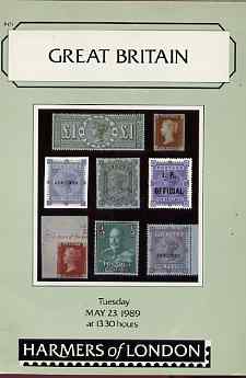 Auction Catalogue - Great Britain - Harmers 23 May 1989 - incl the Mrs S C Rothschild coll (cat only), stamps on 