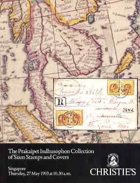Auction Catalogue - Siam - Christies 27 May 1993 - the Prakaipet Indhusophon coll - cat only, stamps on 