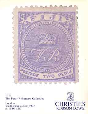 Auction Catalogue - Fiji - Christies Robson Lowe 3 June 1992 - the Peter Robertson collection - with prices realised, stamps on 