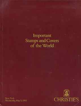 Auction Catalogue - Important Stamps & Covers - Christie's Robson Lowe 9 May 1990 - cat only, stamps on , stamps on  stamps on auction catalogue - important stamps & covers - christie's robson lowe 9 may 1990 - cat only