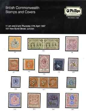 Auction Catalogue - British Commonwealth - Phillips 17 Apr 1997 - cat only, stamps on , stamps on  stamps on auction catalogue - british commonwealth - phillips 17 apr 1997 - cat only