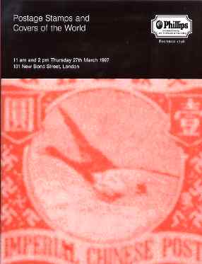 Auction Catalogue - World Stamps & Covers - Phillips 27 Mar 1997 - incl the Ken Angood coll - cat only, stamps on 