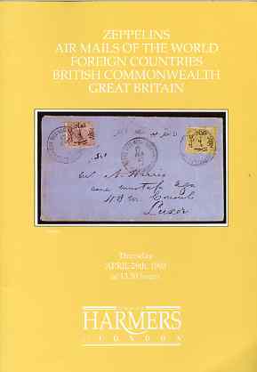 Auction Catalogue - Zeppelins & Airmails - Harmers 29 Apr 1993 - with prices realised, stamps on 