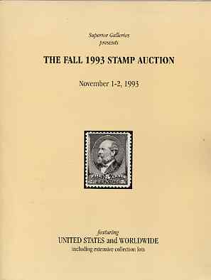 Auction Catalogue - United States - Superior 1-2 Nov 1993 - Worldwide - cat only, stamps on 