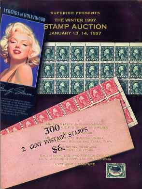 Auction Catalogue - Worldwide - Superior 13-14 jan 1997 - cat only, stamps on , stamps on  stamps on auction catalogue - worldwide - superior 13-14 jan 1997 - cat only