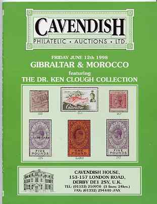 Auction Catalogue - Gibraltar & Morocco - Cavendish 12 June 1998 - the Dr Ken Pugh collection - cat only, stamps on , stamps on  stamps on auction catalogue - gibraltar & morocco - cavendish 12 june 1998 - the dr ken pugh collection - cat only