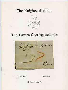 Auction Catalogue - Knights of Malta - Robson Lowe - the Lazara Correspondence - 32 page handbook, stamps on , stamps on  stamps on auction catalogue - knights of malta - robson lowe - the lazara correspondence - 32 page handbook