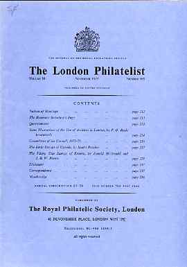 Literature - London Philatelist Vol 84 Number 0995 dated Nov 1975 - with articles relating to Archives, Uganda & Estonia, stamps on , stamps on  stamps on literature - london philatelist vol 84 number 0995 dated nov 1975 - with articles relating to archives, stamps on  stamps on  uganda & estonia