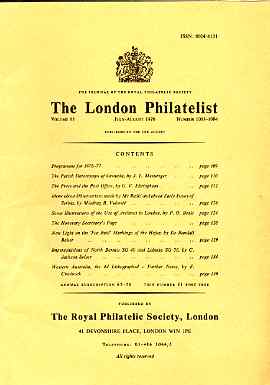 Literature - London Philatelist Vol 85 Number 1003-04 dated July-Aug 1976 - with articles relating to Grenada, Serbia, Archives, Hejaz, North Borneo & Western Australia, stamps on , stamps on  stamps on literature - london philatelist vol 85 number 1003-04 dated july-aug 1976 - with articles relating to grenada, stamps on  stamps on  serbia, stamps on  stamps on  archives, stamps on  stamps on  hejaz, stamps on  stamps on  north borneo & western australia