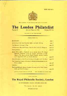 Literature - London Philatelist Vol 85 Number 0997-98 dated Jan-Feb 1976 - with articles relating to Sierra Leone, British West Indies (The Royal Collection), Archives & Estonia, stamps on , stamps on  stamps on literature - london philatelist vol 85 number 0997-98 dated jan-feb 1976 - with articles relating to sierra leone, stamps on  stamps on  british west indies (the royal collection), stamps on  stamps on  archives & estonia