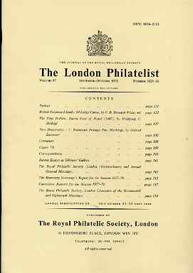 Literature - London Philatelist Vol 87 Number 1029-30 dated Sept-Oct 1978 - with articles relating to British Solomon Islands, Perkins Bacon, Nepal, Rumania & Burma, stamps on , stamps on  stamps on literature - london philatelist vol 87 number 1029-30 dated sept-oct 1978 - with articles relating to british solomon islands, stamps on  stamps on  perkins bacon, stamps on  stamps on  nepal, stamps on  stamps on  rumania & burma