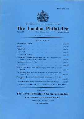 Literature - London Philatelist Vol 88 Number 1039-40 dated July-Aug 1979 - with articles relating to Victoria, Rhodesia & Czechoslovakia