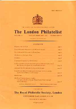 Literature - London Philatelist Vol 91 Number 1069-70 dated Jan-Feb 1982 - with articles relating to France, New Zealand, Ceylon (the Royal Collection), Transvaal & Niger, stamps on 
