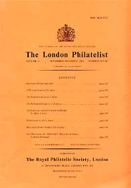 Literature - London Philatelist Vol 91 Number 1079-80 dated Nov-Dec 1982 - with articles relating to Falkland Islands, Netherlands, Italy & Colonies & Malta