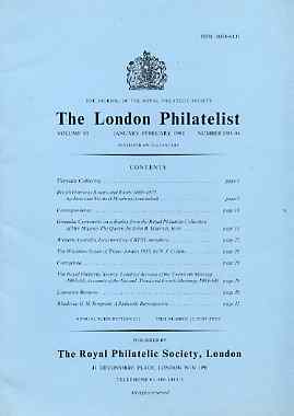 Literature - London Philatelist Vol 93 Number 1093-94 dated Jan-Feb 1984 - with articles relating to Grenada (The Royal Collection), Western Australia, Trans Jordan & Rho...