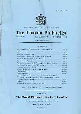 Literature - London Philatelist Vol 93 Number 1099-1100 dated July-Aug 1984 - with articles relating to St Vincent & Comic Envelopes, stamps on , stamps on  stamps on literature - london philatelist vol 93 number 1099-1100 dated july-aug 1984 - with articles relating to st vincent & comic envelopes