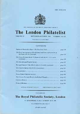 Literature - London Philatelist Vol 93 Number 1101-02 dated Sept-Oct 1984 - with articles relating to Curacao, Surinam & Comic Envelopes, stamps on 