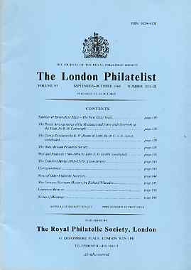 Literature - London Philatelist Vol 93 Number 1101-02 dated Sept-Oct 1984 - with articles relating to Curacao, Surinam & Comic Envelopes, stamps on , stamps on  stamps on literature - london philatelist vol 93 number 1101-02 dated sept-oct 1984 - with articles relating to curacao, stamps on  stamps on  surinam & comic envelopes