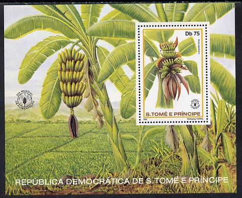 St Thomas & Prince Islands 1981 Fruit m/sheet, Mi BL79 unmounted mint, stamps on fruit    bananas