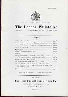 Literature - London Philatelist Vol 94 Number 1105-06 dated Jan-Feb 1985 - with articles relating to Stellaland, New Zealand (The Royal Collection), Victoria & Thematics, stamps on , stamps on  stamps on literature - london philatelist vol 94 number 1105-06 dated jan-feb 1985 - with articles relating to stellaland, stamps on  stamps on  new zealand (the royal collection), stamps on  stamps on  victoria & thematics