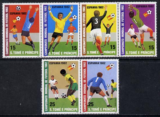 St Thomas & Prince Islands 1982 Football World Cup set of 6 unmounted mint, Mi 754-59, stamps on football    sport