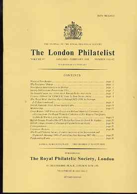 Literature - London Philatelist Vol 97 Number 1141-42 dated Jan-Feb 1988 - with articles relating to Victoria, Ireland, Great Britain Treasury Essays (The Royal Collectio..., stamps on 