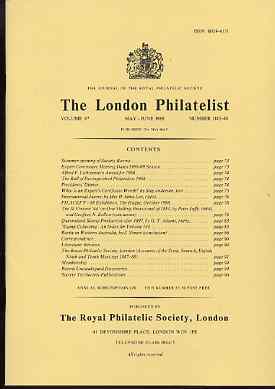 Literature - London Philatelist Vol 97 Number 1145-46 dated May-Jun 1988 - with articles relating to St Vincent, Queensland & Western Australia, stamps on 