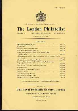 Literature - London Philatelist Vol 97 Number 1149-50 dated Sept-Oct 1988 - with articles relating to Ireland, India & States & Disaster Mail, stamps on 