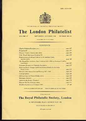 Literature - London Philatelist Vol 97 Number 1149-50 dated Sept-Oct 1988 - with articles relating to Ireland, India & States & Disaster Mail, stamps on xxx