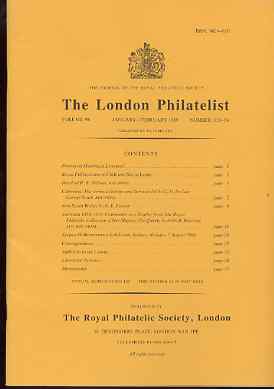 Literature - London Philatelist Vol 98 Number 1153-54 dated Jan-Feb 1989 - with articles relating to Colombia, New South Wales & Australia (The Royal Collection), stamps on , stamps on  stamps on literature - london philatelist vol 98 number 1153-54 dated jan-feb 1989 - with articles relating to colombia, stamps on  stamps on  new south wales & australia (the royal collection)