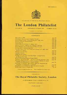 Literature - London Philatelist Vol 98 Number 1161-62 dated Sept-Oct 1989 - with articles relating to St Vincent, Australia, Gibraltar & Palestine, stamps on , stamps on  stamps on literature - london philatelist vol 98 number 1161-62 dated sept-oct 1989 - with articles relating to st vincent, stamps on  stamps on  australia, stamps on  stamps on  gibraltar & palestine